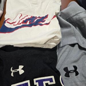 Under Armour And Nike Mens Black and Gray T-Shirt And 1 Colar Shirt 5 Total